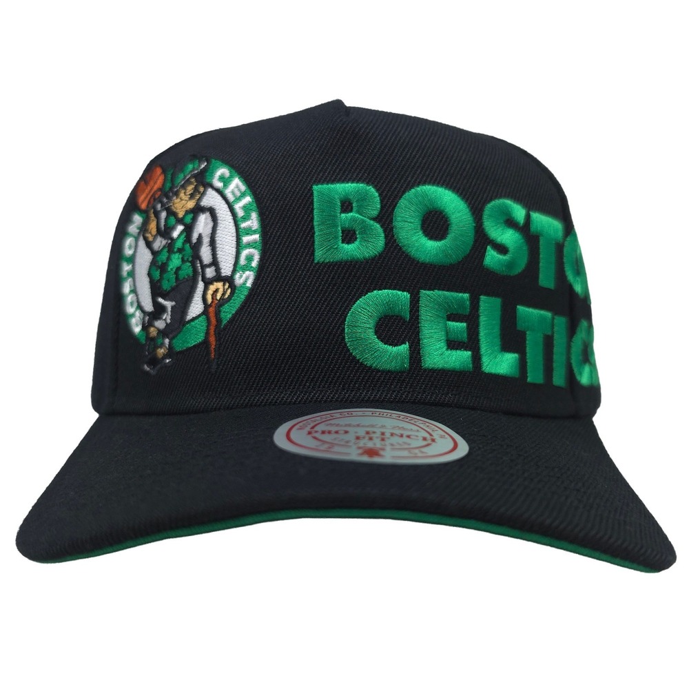 Boston Celtics Mitchell & Ness NBA Pro Fit Snapback Hat Cap Embroidery Logo NWT